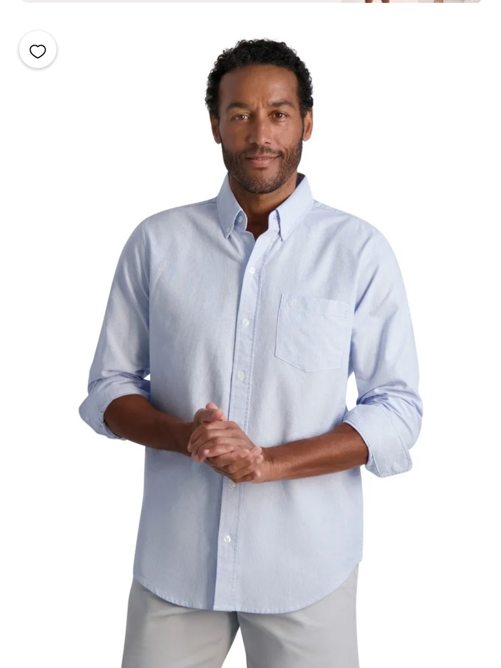 Chaps Men's Long Sleeve Oxford Button-Up Shirt Size 17 34/35